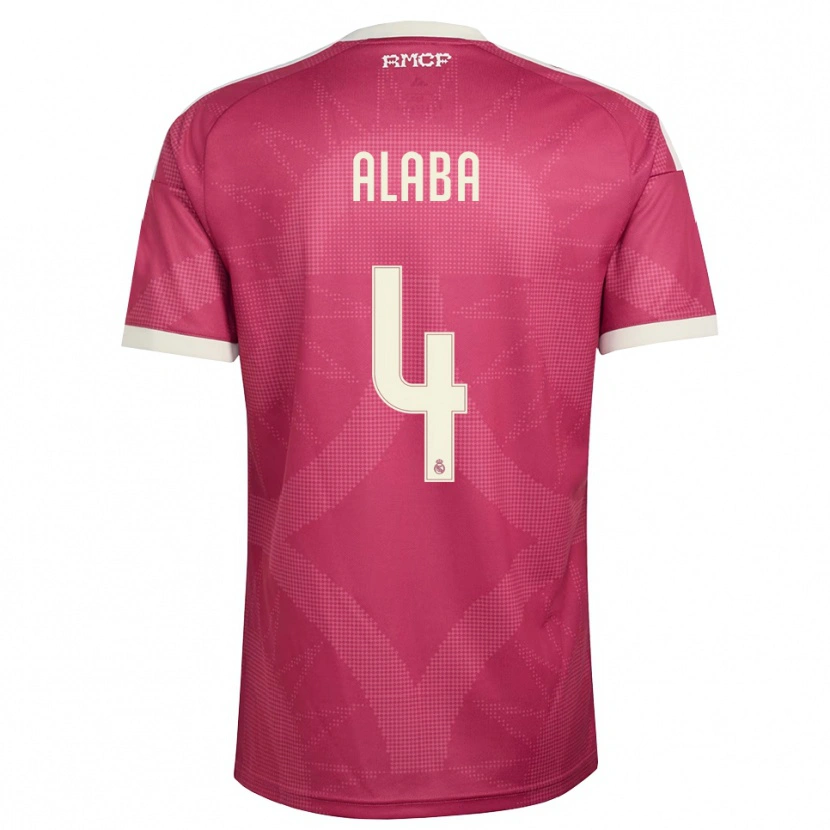 Danxen Herren David Alaba #4 Blassviolett Rot Weiß Ausweichtrikot Trikot 2026/27 T-Shirt
