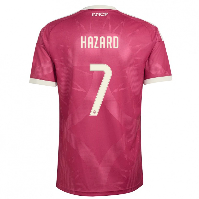 Danxen Herren Eden Hazard #7 Blassviolett Rot Weiß Ausweichtrikot Trikot 2026/27 T-Shirt