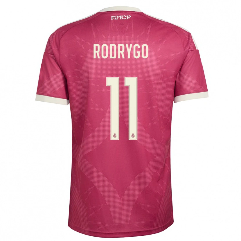 Danxen Herren Rodrygo Silva De Goes #11 Blassviolett Rot Weiß Ausweichtrikot Trikot 2026/27 T-Shirt