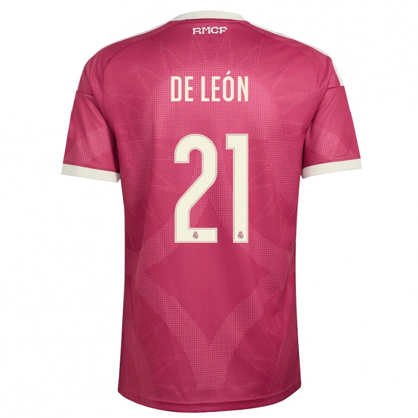 Danxen Herren Jeremy De León #21 Blassviolett Rot Weiß Ausweichtrikot Trikot 2026/27 T-Shirt