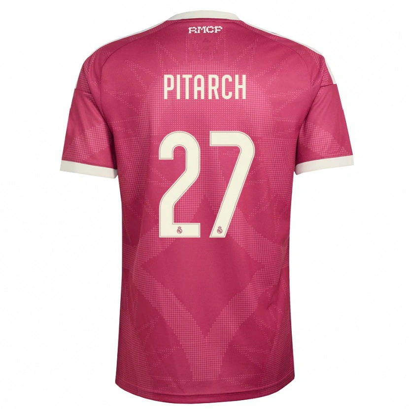 Danxen Herren Thiago Pitarch #27 Blassviolett Rot Weiß Ausweichtrikot Trikot 2026/27 T-Shirt