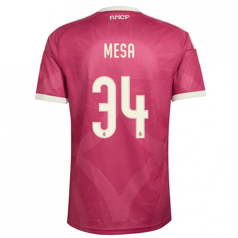 Danxen Herren Óscar Mesa #34 Blassviolett Rot Weiß Ausweichtrikot Trikot 2026/27 T-Shirt