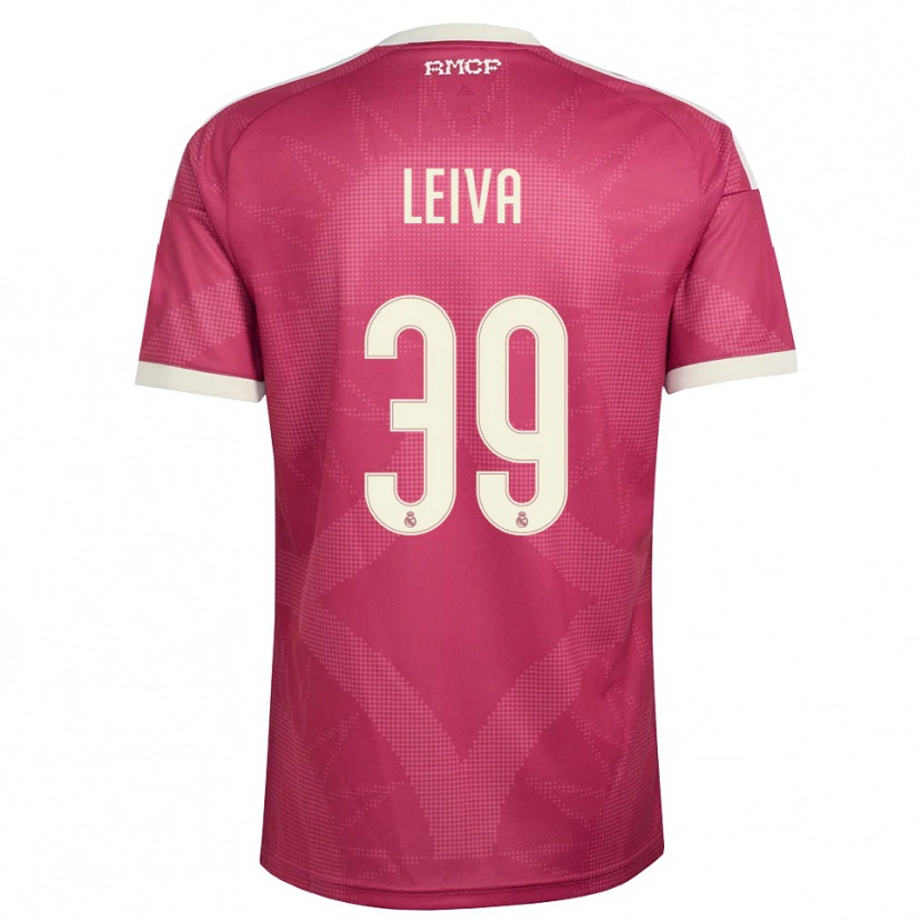 Danxen Herren Álvaro Leiva #39 Blassviolett Rot Weiß Ausweichtrikot Trikot 2026/27 T-Shirt