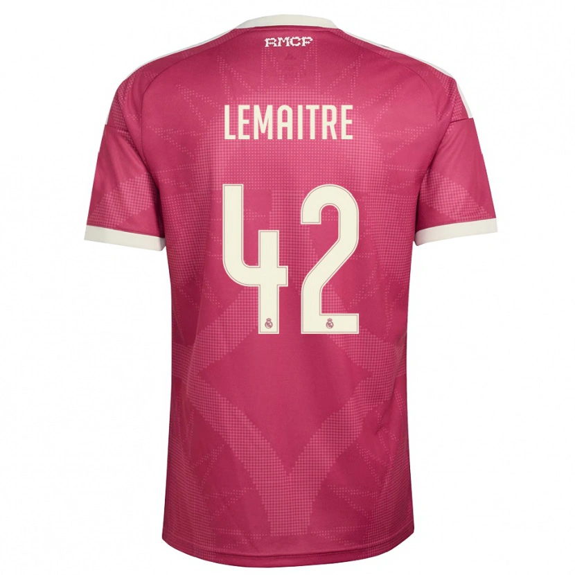 Danxen Herren Léo Lemaître #42 Blassviolett Rot Weiß Ausweichtrikot Trikot 2026/27 T-Shirt