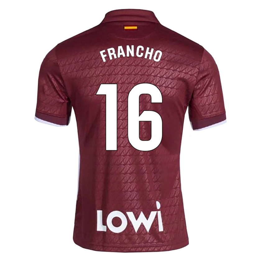 Danxen Herren Francho Serrano #16 Dunkelrot Weiß Auswärtstrikot Trikot 2026/27 T-Shirt