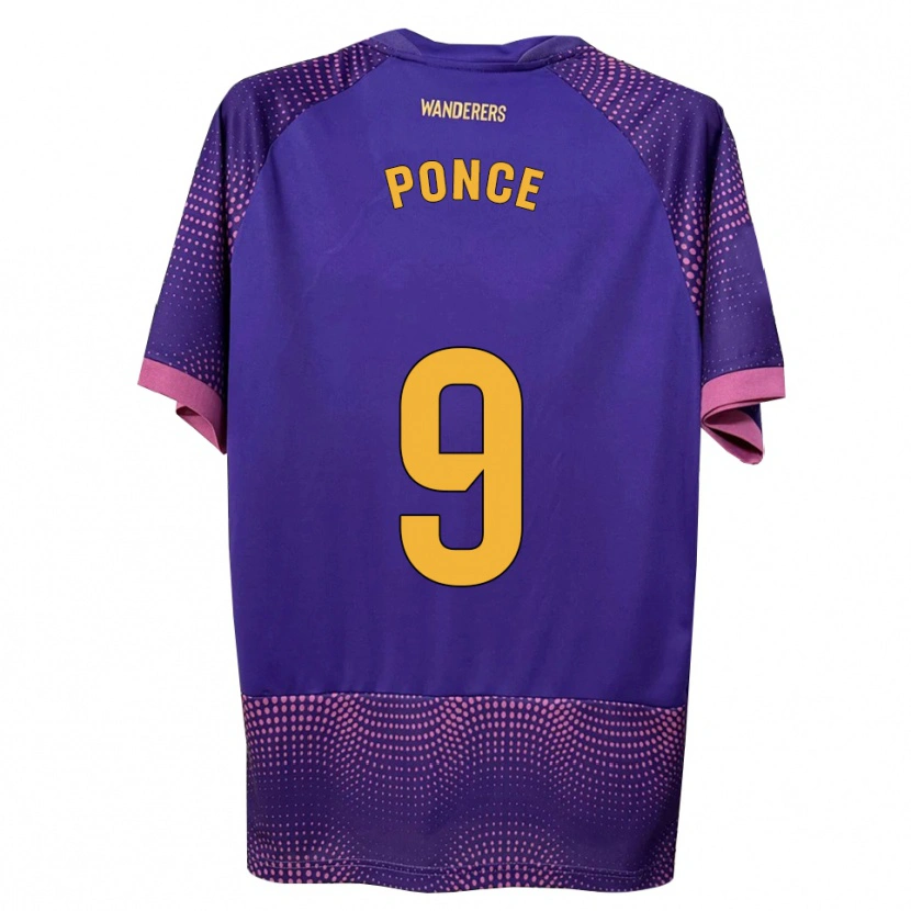 Danxen Damen Ezequiel Ponce #9 Lila Weiß Rosa Auswärtstrikot Trikot 2026/27 T-Shirt