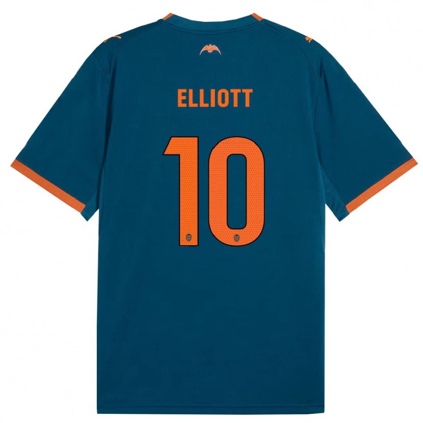 Danxen Damen Harvey Elliott #10 Stahlblau Orange Auswärtstrikot Trikot 2026/27 T-Shirt