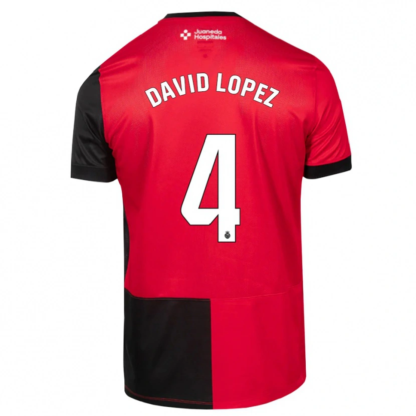 Danxen Damen David López #4 Schwarz Rot Weiß Heimtrikot Trikot 2026/27 T-Shirt