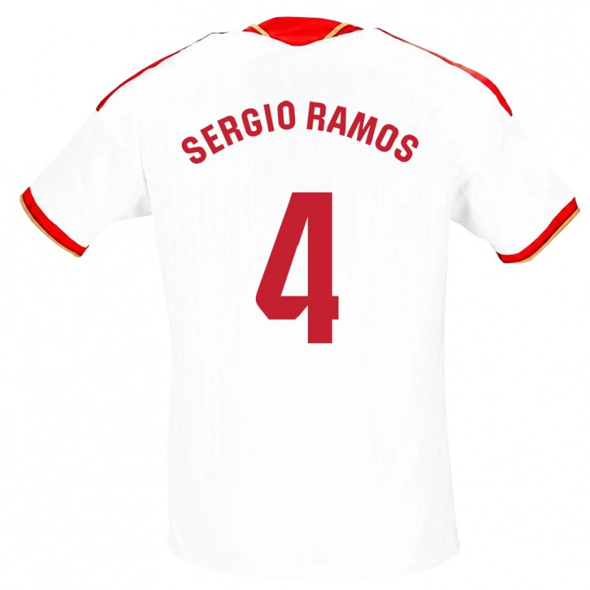 Danxen Damen Sergio Ramos #4 Weiß Rot Heimtrikot Trikot 2026/27 T-Shirt