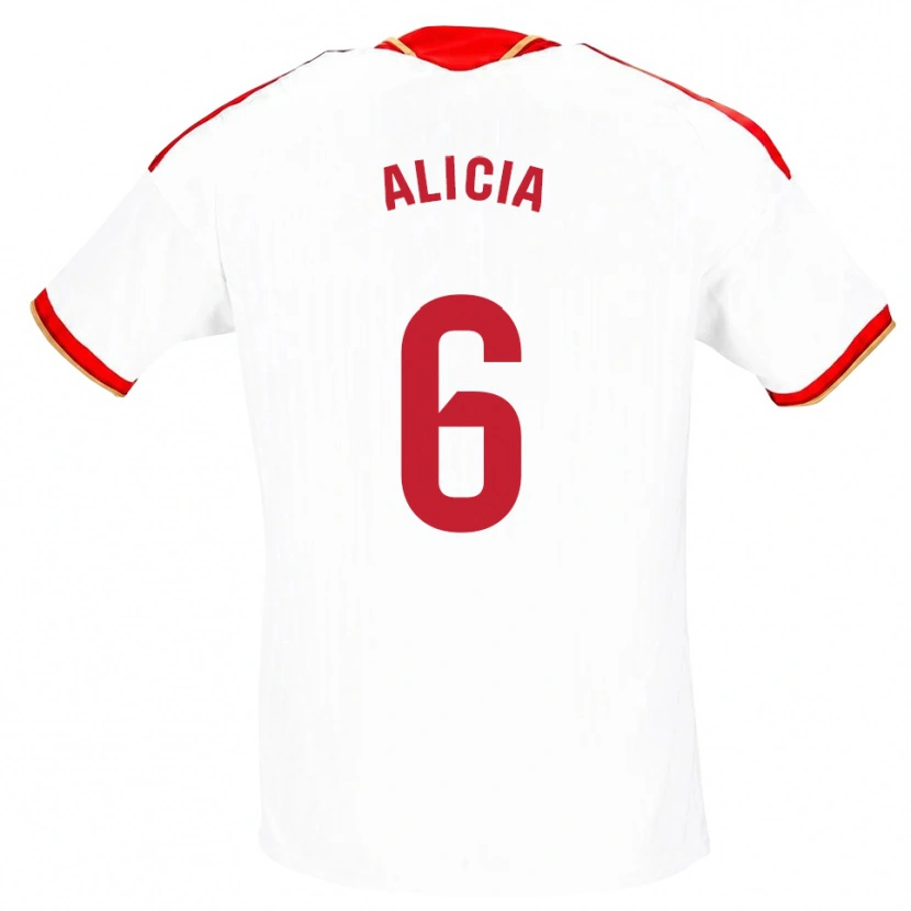 Danxen Damen Alicia Redondo #6 Weiß Rot Heimtrikot Trikot 2026/27 T-Shirt