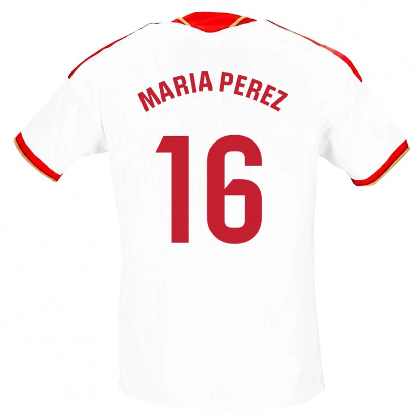 Danxen Damen María Pérez Rabaza #16 Weiß Rot Heimtrikot Trikot 2026/27 T-Shirt