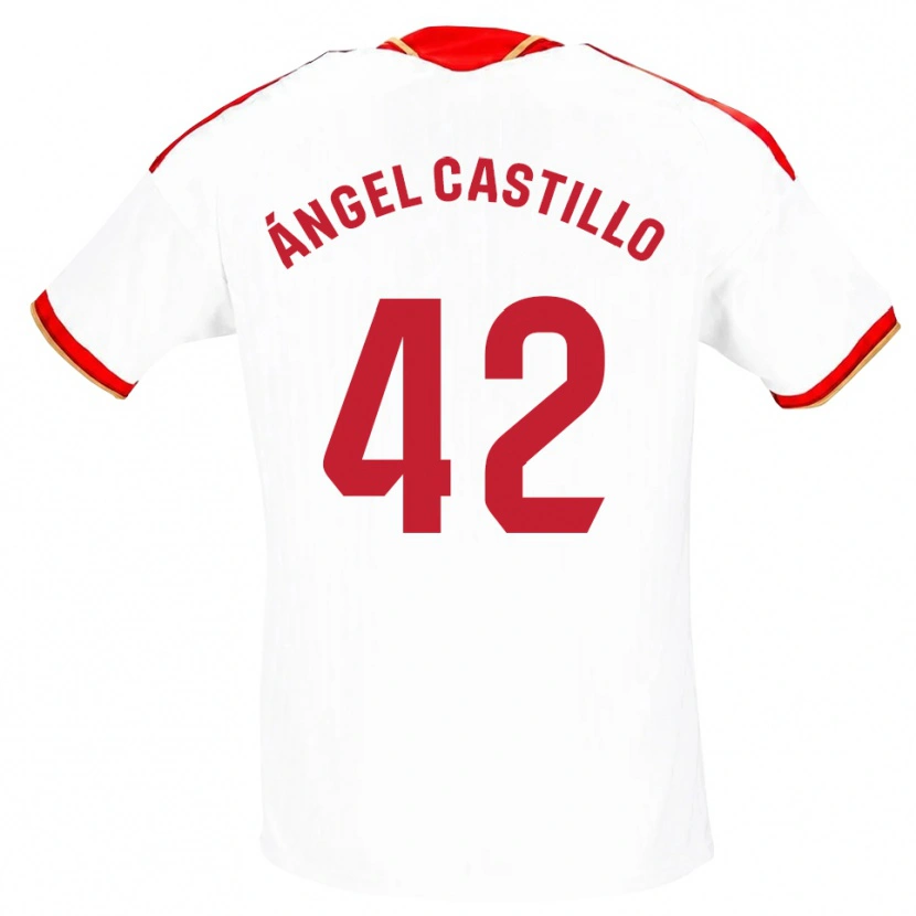 Danxen Damen Manuel Ángel Castillo #42 Weiß Rot Heimtrikot Trikot 2026/27 T-Shirt