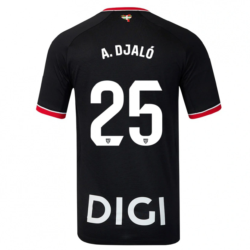 Danxen Damen Álvaro Djaló #25 Schwarz Weiß Rot Auswärtstrikot Trikot 2026/27 T-Shirt