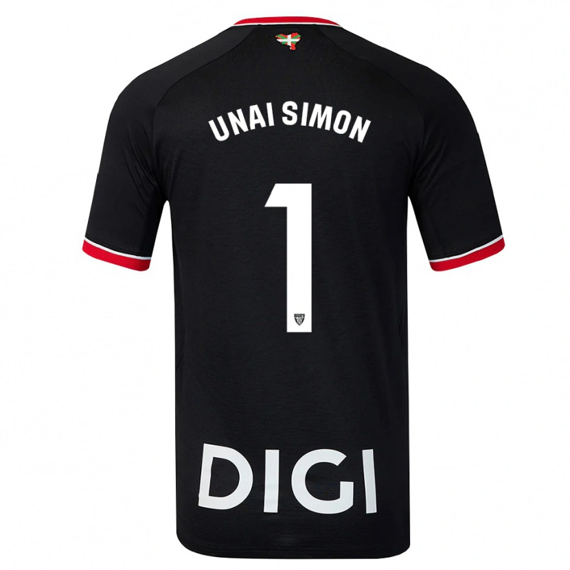 Danxen Damen Unai Simón #1 Schwarz Weiß Rot Auswärtstrikot Trikot 2026/27 T-Shirt