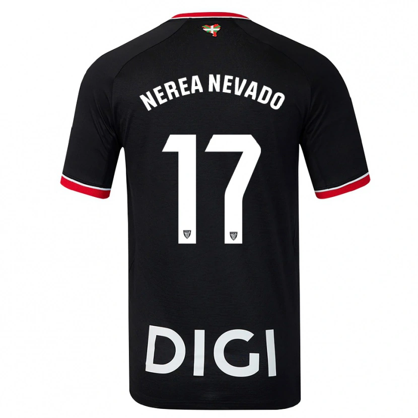 Danxen Damen Nerea Nevado Gómez #17 Schwarz Weiß Rot Auswärtstrikot Trikot 2026/27 T-Shirt