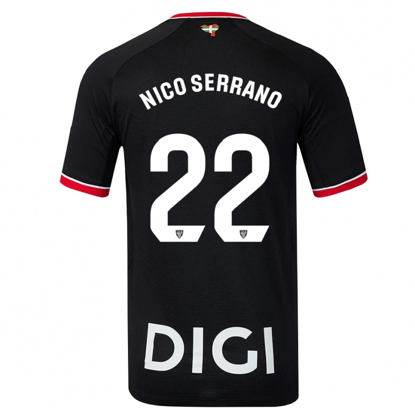Danxen Damen Nico Serrano #22 Schwarz Weiß Rot Auswärtstrikot Trikot 2026/27 T-Shirt