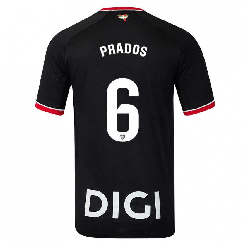 Danxen Damen Beñat Prados #6 Schwarz Weiß Rot Auswärtstrikot Trikot 2026/27 T-Shirt