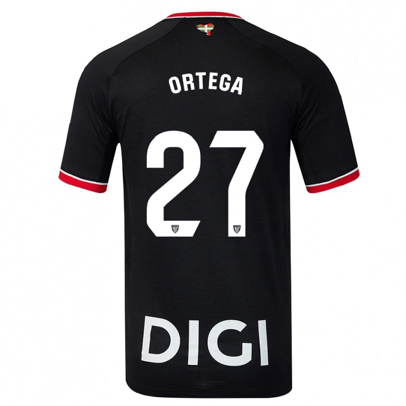 Danxen Damen Sara Ortega #27 Schwarz Weiß Rot Auswärtstrikot Trikot 2026/27 T-Shirt
