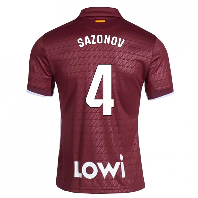 Danxen Damen Saba Sazonov #4 Dunkelrot Weiß Auswärtstrikot Trikot 2026/27 T-Shirt