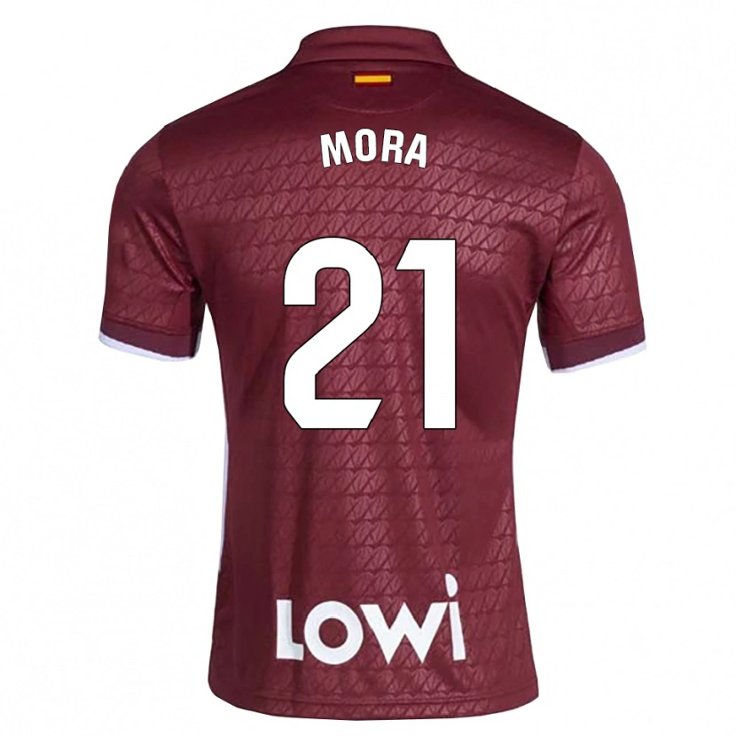 Danxen Damen Adrià Mora #21 Dunkelrot Weiß Auswärtstrikot Trikot 2026/27 T-Shirt