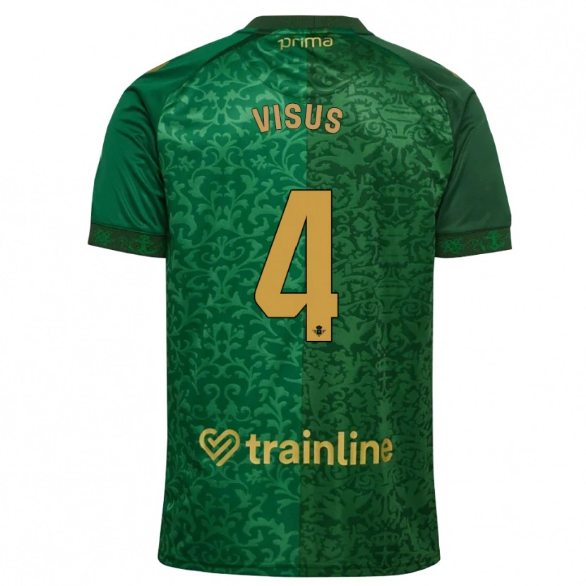 Danxen Damen Ricardo Visus #4 Waldgrün Dunkelgoldrute Auswärtstrikot Trikot 2026/27 T-Shirt