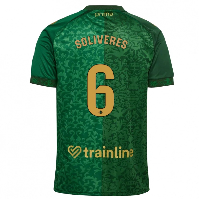 Danxen Damen Gema Soliveres #6 Waldgrün Dunkelgoldrute Auswärtstrikot Trikot 2026/27 T-Shirt