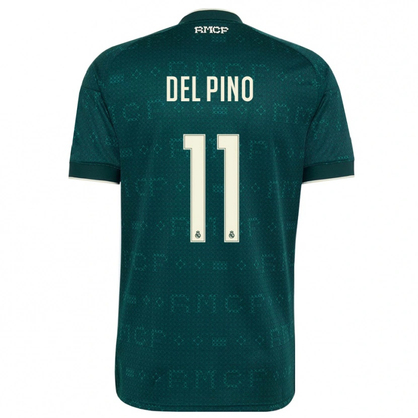 Danxen Damen Santiago Del Pino #11 Dunkelgrauweiß Auswärtstrikot Trikot 2026/27 T-Shirt