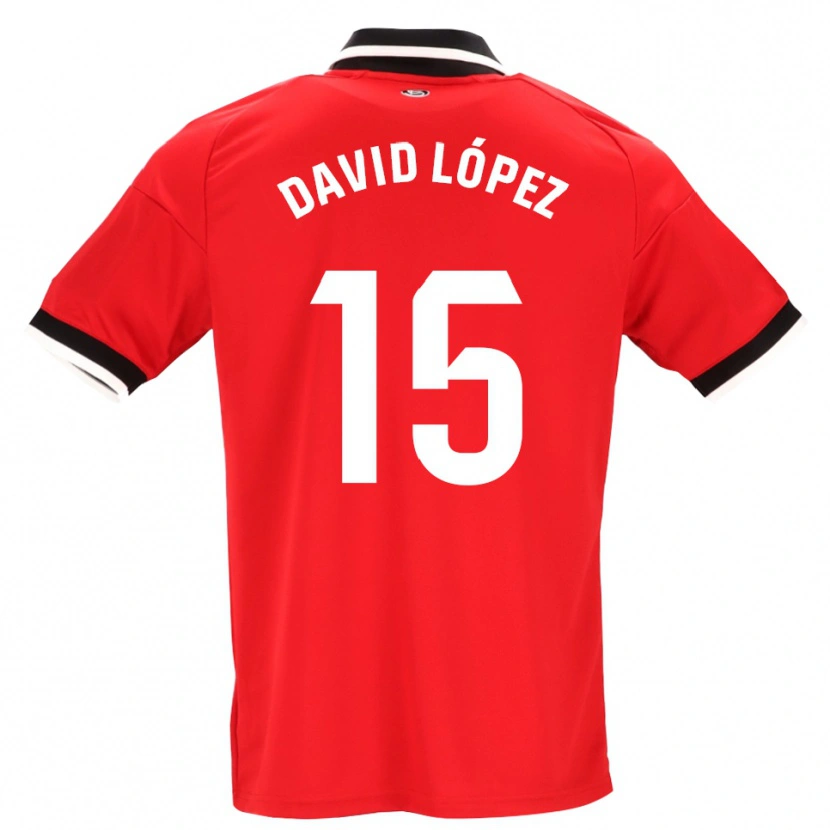 Danxen Damen David López #15 Schwarz Weiß Rot Auswärtstrikot Trikot 2026/27 T-Shirt