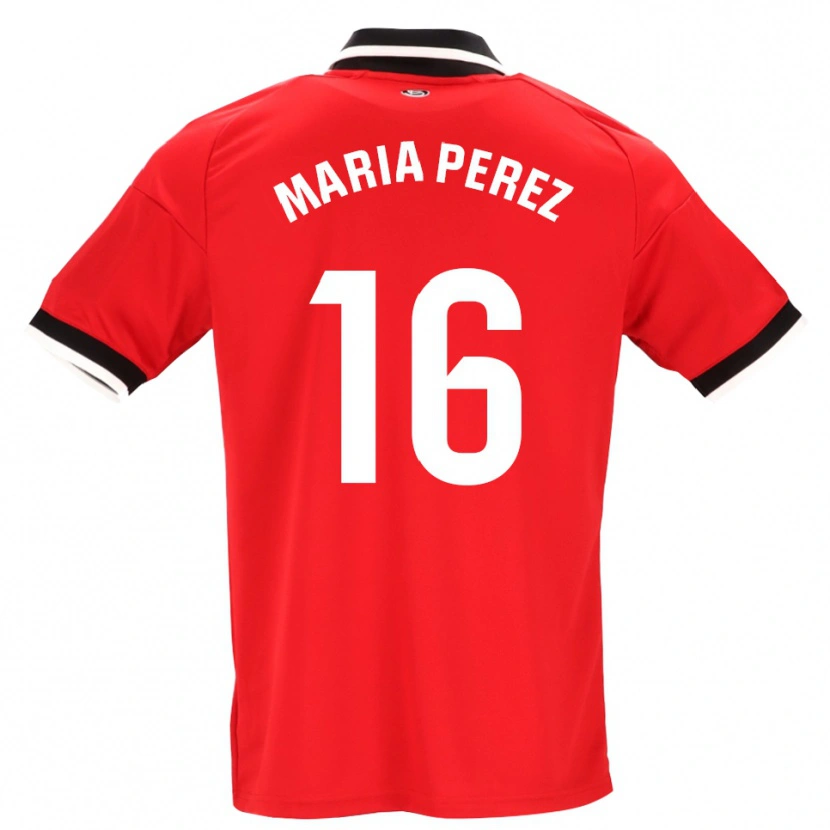 Danxen Damen María Pérez Rabaza #16 Schwarz Weiß Rot Auswärtstrikot Trikot 2026/27 T-Shirt