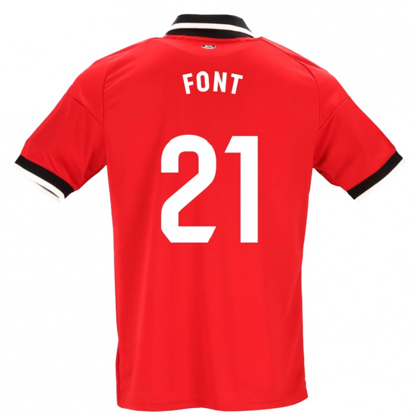 Danxen Damen Jan Font #21 Schwarz Weiß Rot Auswärtstrikot Trikot 2026/27 T-Shirt