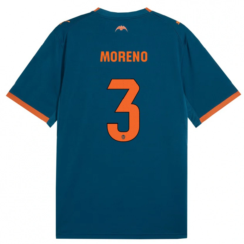 Danxen Damen Diego Moreno #3 Stahlblau Orange Auswärtstrikot Trikot 2026/27 T-Shirt