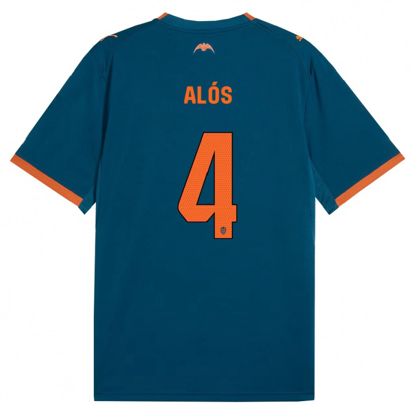 Danxen Damen Carlos Alós #4 Stahlblau Orange Auswärtstrikot Trikot 2026/27 T-Shirt