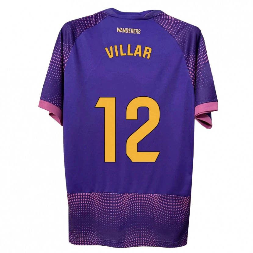 Danxen Damen Gonzalo Villar #12 Lila Weiß Rosa Auswärtstrikot Trikot 2026/27 T-Shirt