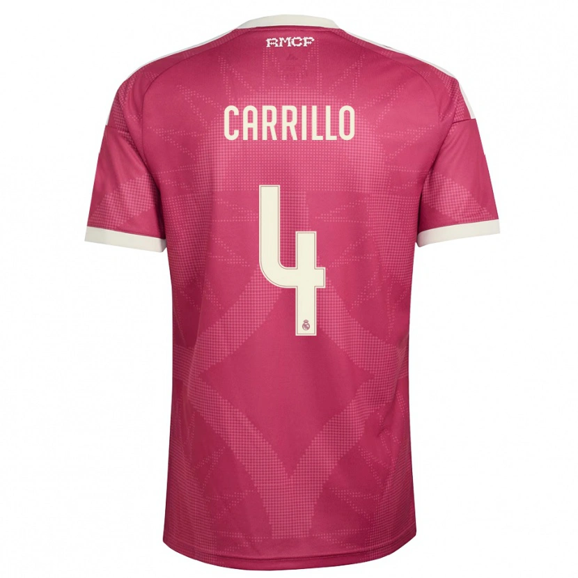 Danxen Damen Alvaro Carrillo #4 Blassviolett Rot Weiß Ausweichtrikot Trikot 2026/27 T-Shirt