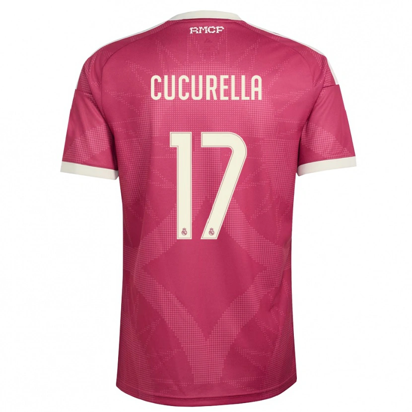 Danxen Damen Marc Cucurella #17 Blassviolett Rot Weiß Ausweichtrikot Trikot 2026/27 T-Shirt