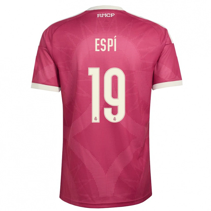 Danxen Damen Carlos Espí #19 Blassviolett Rot Weiß Ausweichtrikot Trikot 2026/27 T-Shirt