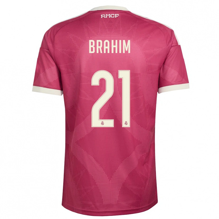 Danxen Damen Brahim Díaz #21 Blassviolett Rot Weiß Ausweichtrikot Trikot 2026/27 T-Shirt