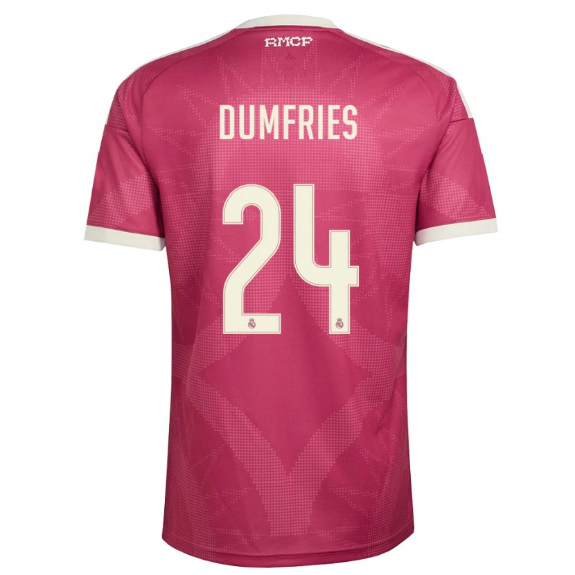 Danxen Damen Denzel Dumfries #24 Blassviolett Rot Weiß Ausweichtrikot Trikot 2026/27 T-Shirt