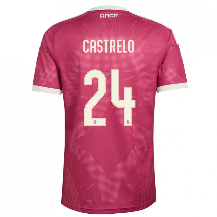 Danxen Damen Gabri Castrelo #24 Blassviolett Rot Weiß Ausweichtrikot Trikot 2026/27 T-Shirt