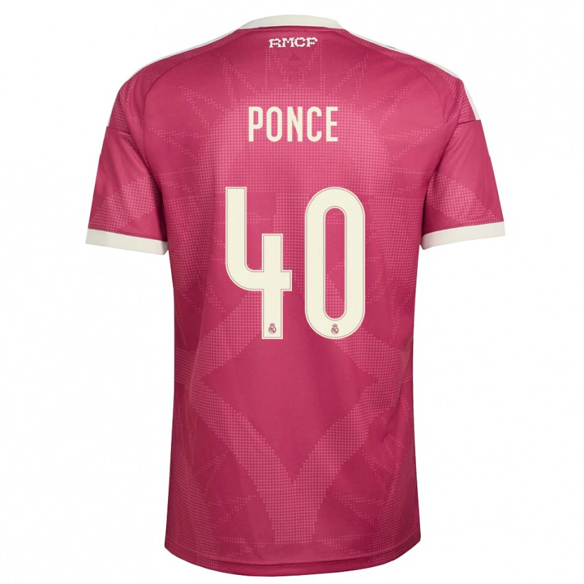 Danxen Damen Guille Ponce #40 Blassviolett Rot Weiß Ausweichtrikot Trikot 2026/27 T-Shirt