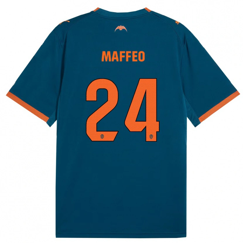 Danxen Damen Pablo Maffeo #24 Stahlblau Orange Auswärtstrikot Trikot 2026/27 T-Shirt