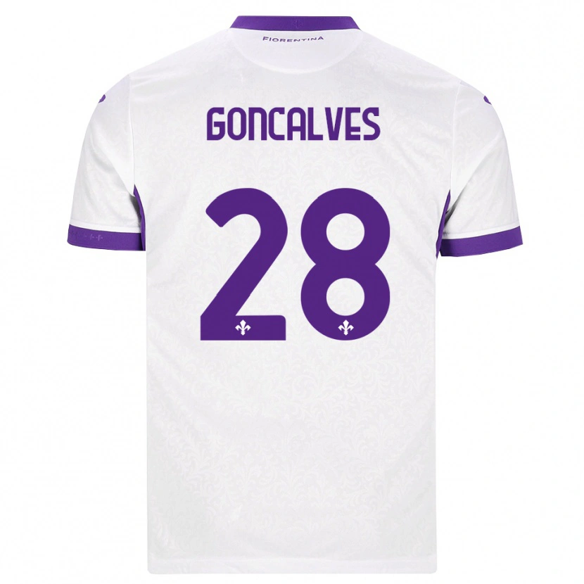 Danxen Kinder Pedro Gonçalves #28 Weiß Lila Auswärtstrikot Trikot 2026/27 T-Shirt