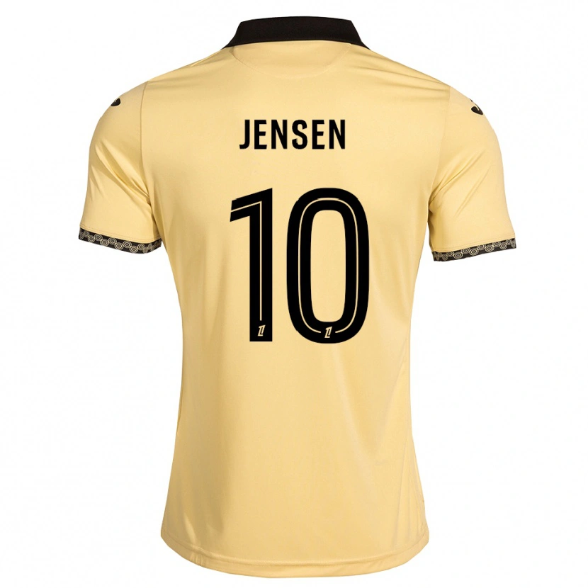 Danxen Kinder Isak Jensen #10 Navajoweiß Schwarz Auswärtstrikot Trikot 2026/27 T-Shirt