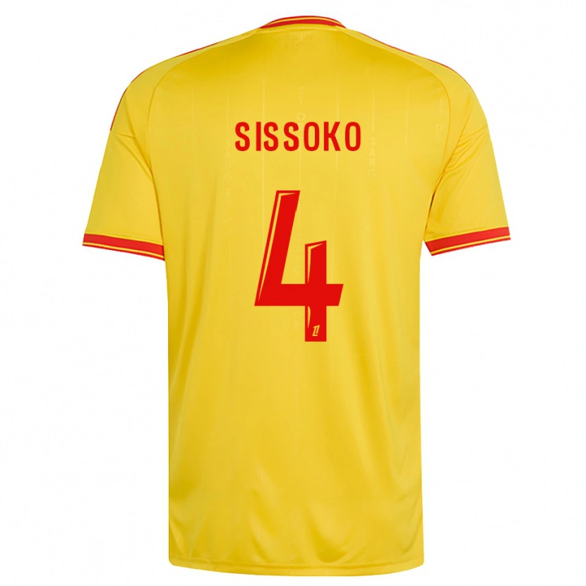 Danxen Kinder Tidjane Sissoko #4 Gold Orange Rot Heimtrikot Trikot 2026/27 T-Shirt