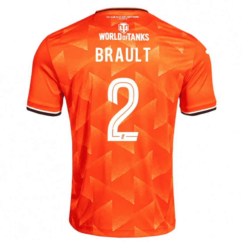 Danxen Kinder Matis Brault #2 Orange Weiß Schwarz Heimtrikot Trikot 2026/27 T-Shirt