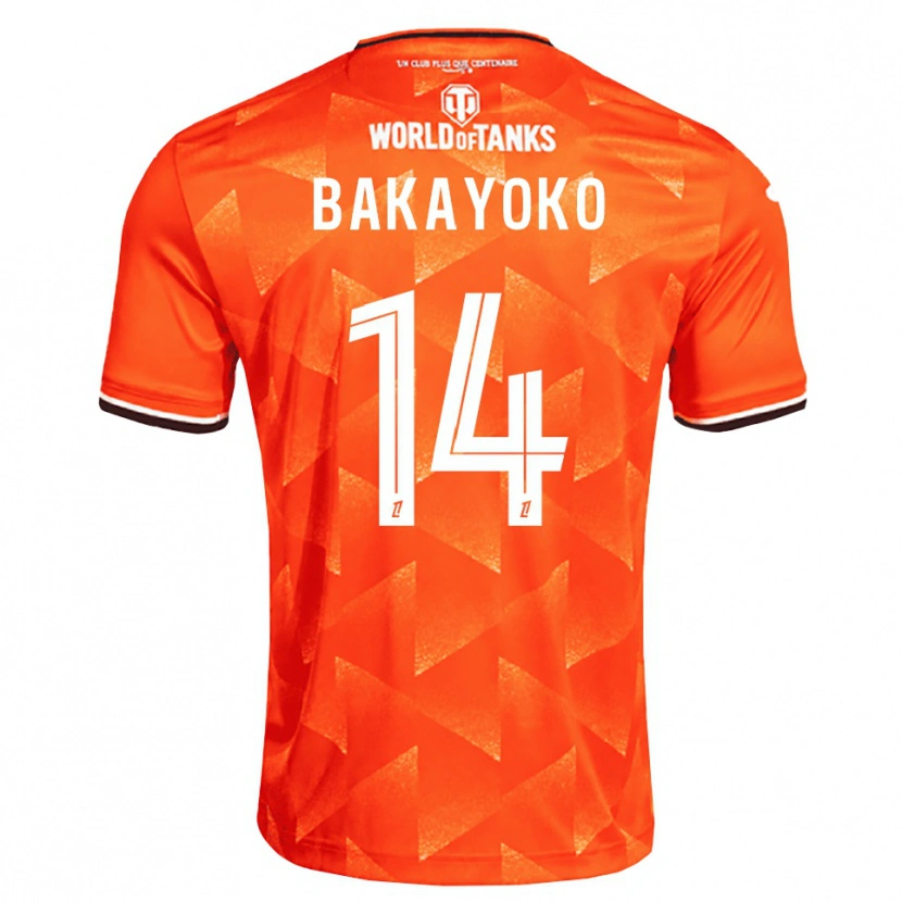 Danxen Kinder Tiemoué Bakayoko #14 Orange Weiß Schwarz Heimtrikot Trikot 2026/27 T-Shirt