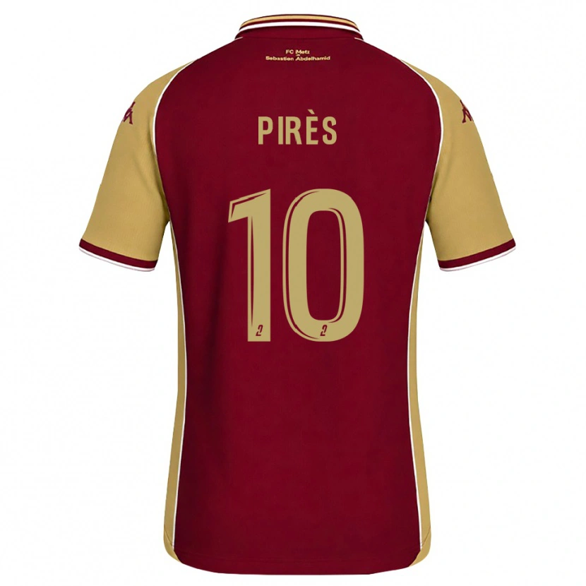 Danxen Kinder Théo Pirès #10 Goldrute Dunkelrot Heimtrikot Trikot 2026/27 T-Shirt