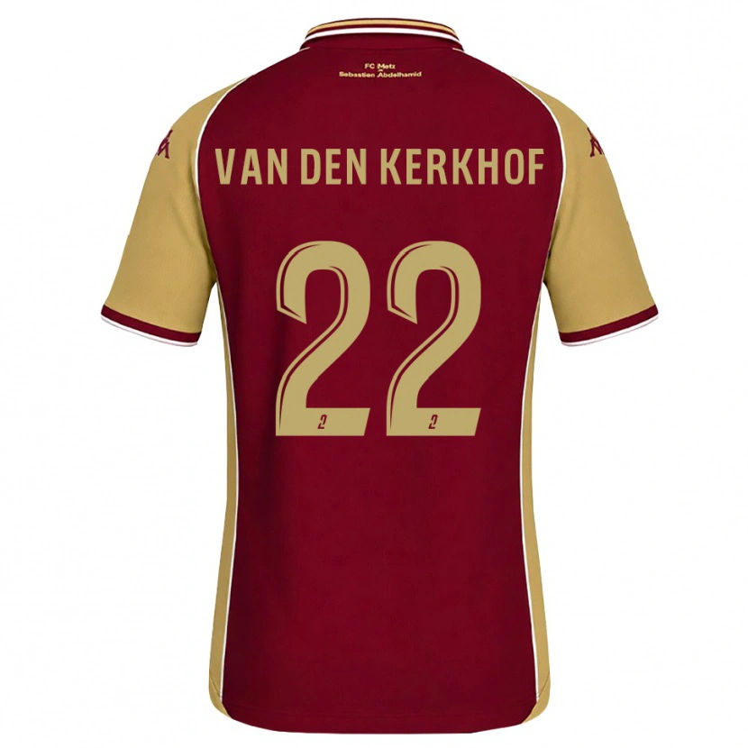 Danxen Kinder Kevin Van Den Kerkhof #22 Goldrute Dunkelrot Heimtrikot Trikot 2026/27 T-Shirt