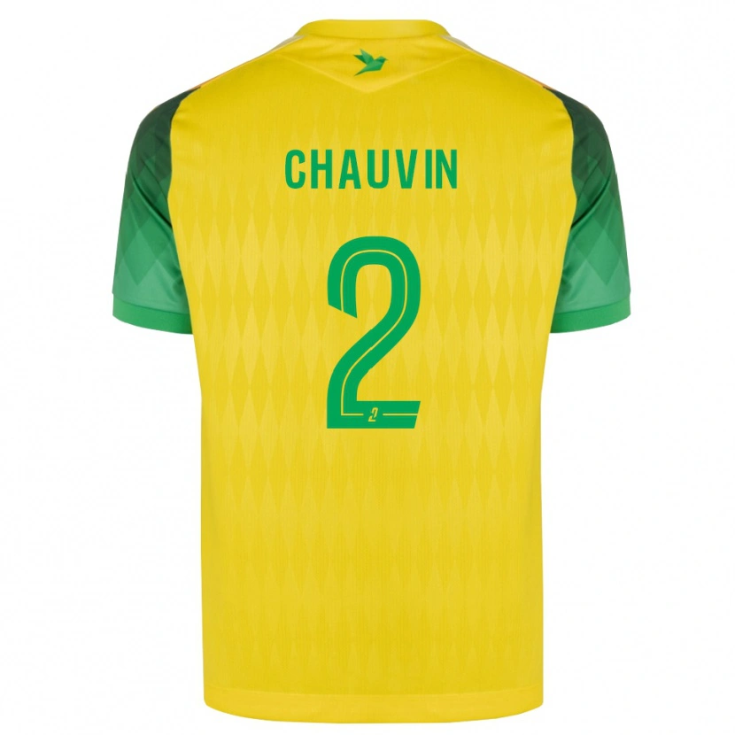 Danxen Kinder Yoann Chauvin #2 Gelb Grün Rot Heimtrikot Trikot 2026/27 T-Shirt