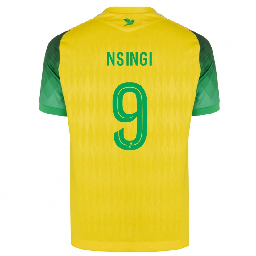 Danxen Kinder Plamedi Nsingi #9 Gelb Grün Rot Heimtrikot Trikot 2026/27 T-Shirt